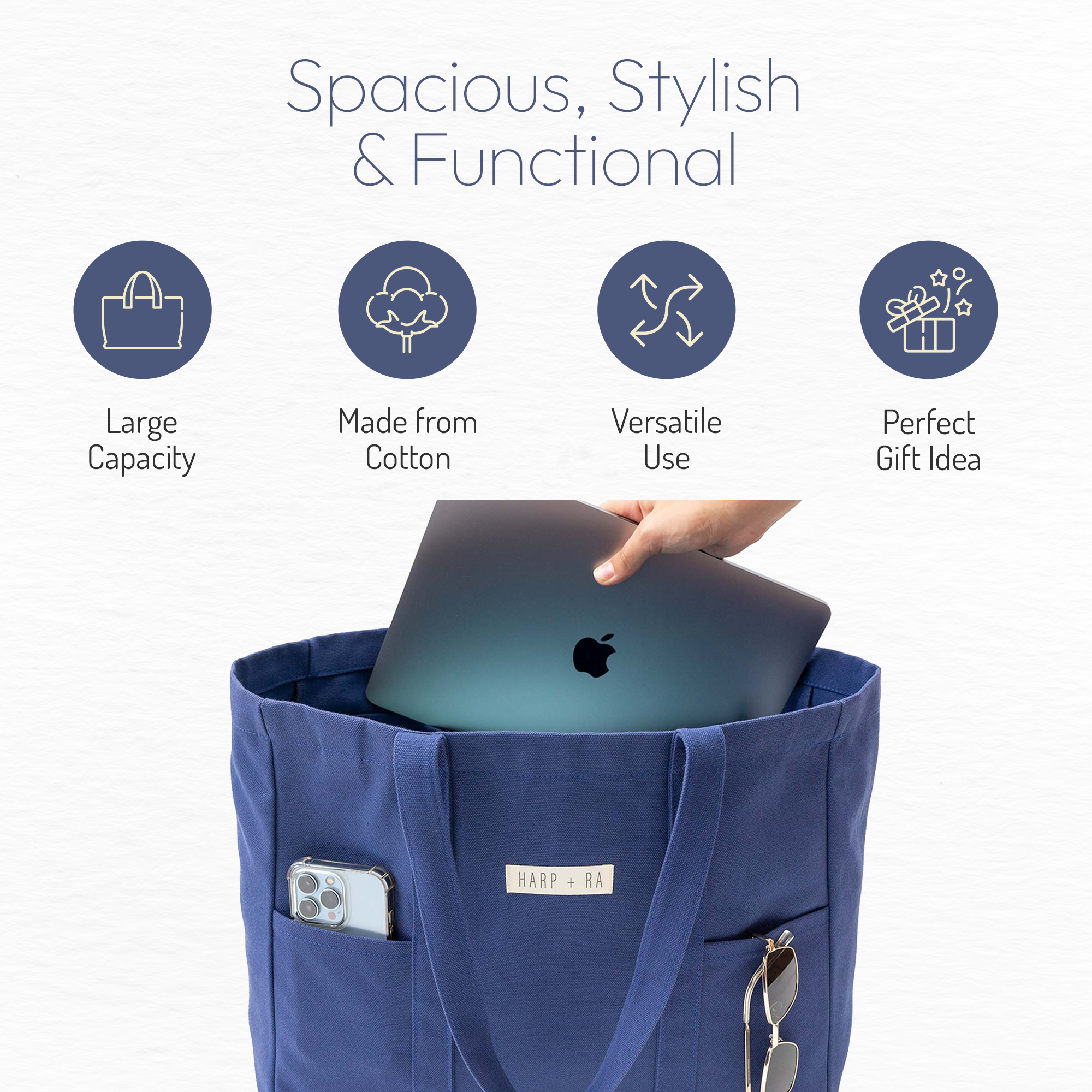 Sapphire Blue Large Tote