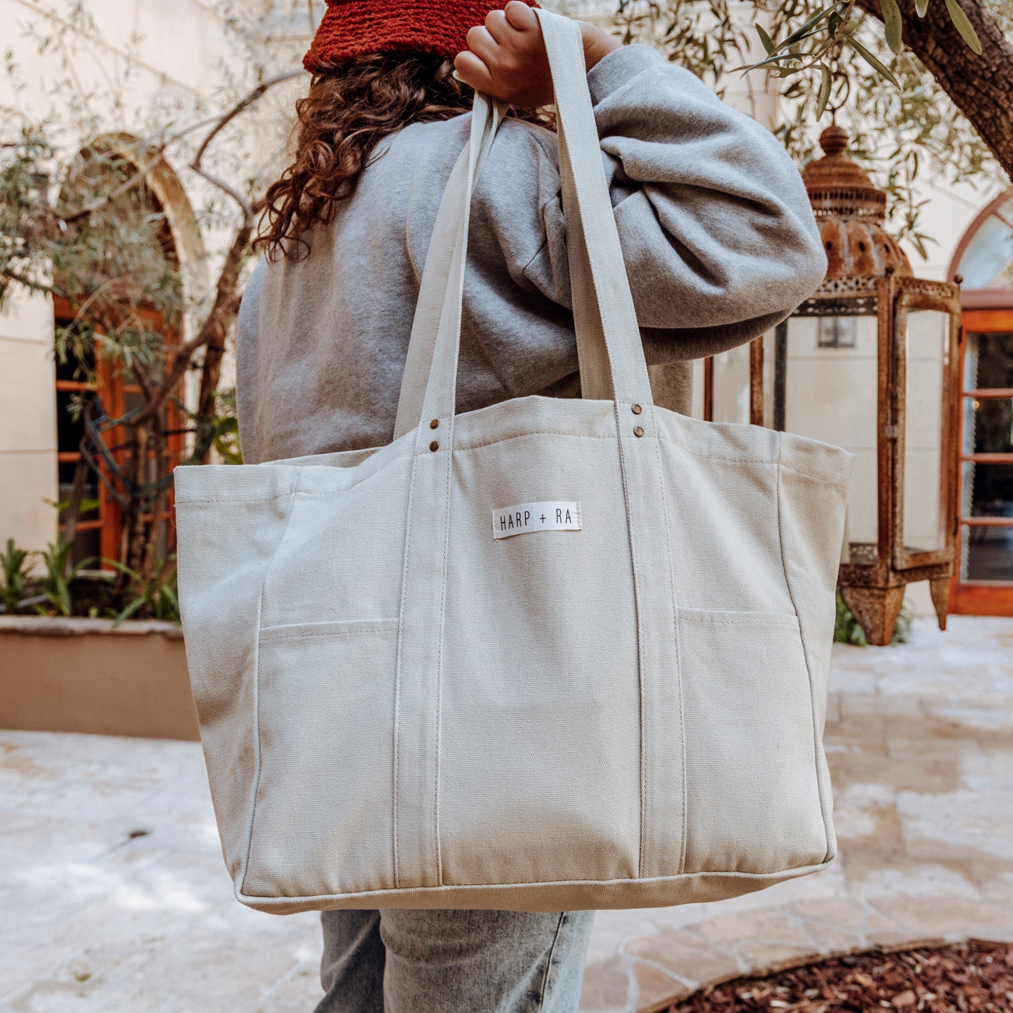 Dusty Beige Large Tote