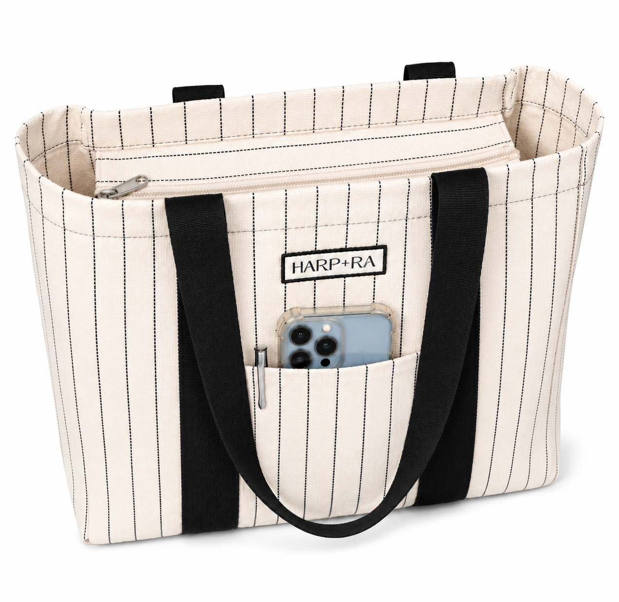 Traveller Tote In Black Stripe