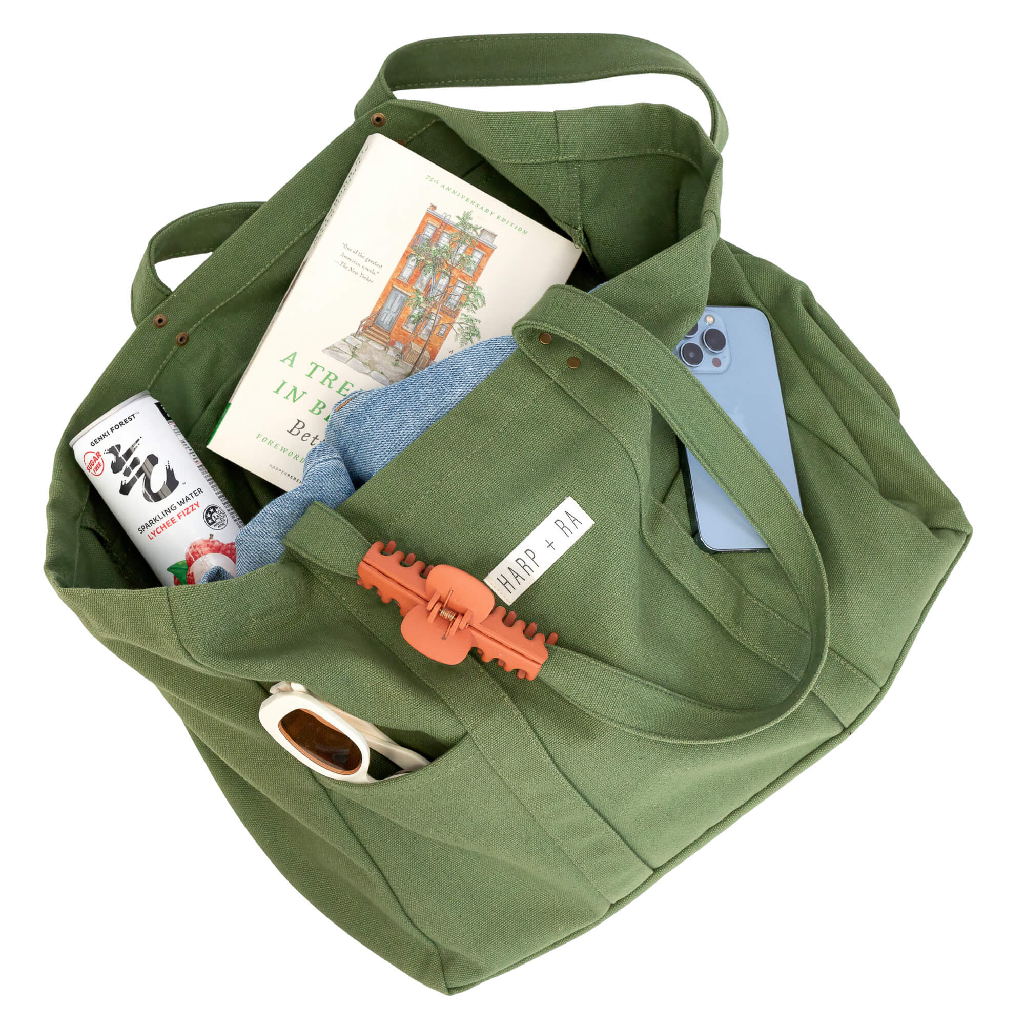 Origin Tote In Forest Green | Harp + Ra