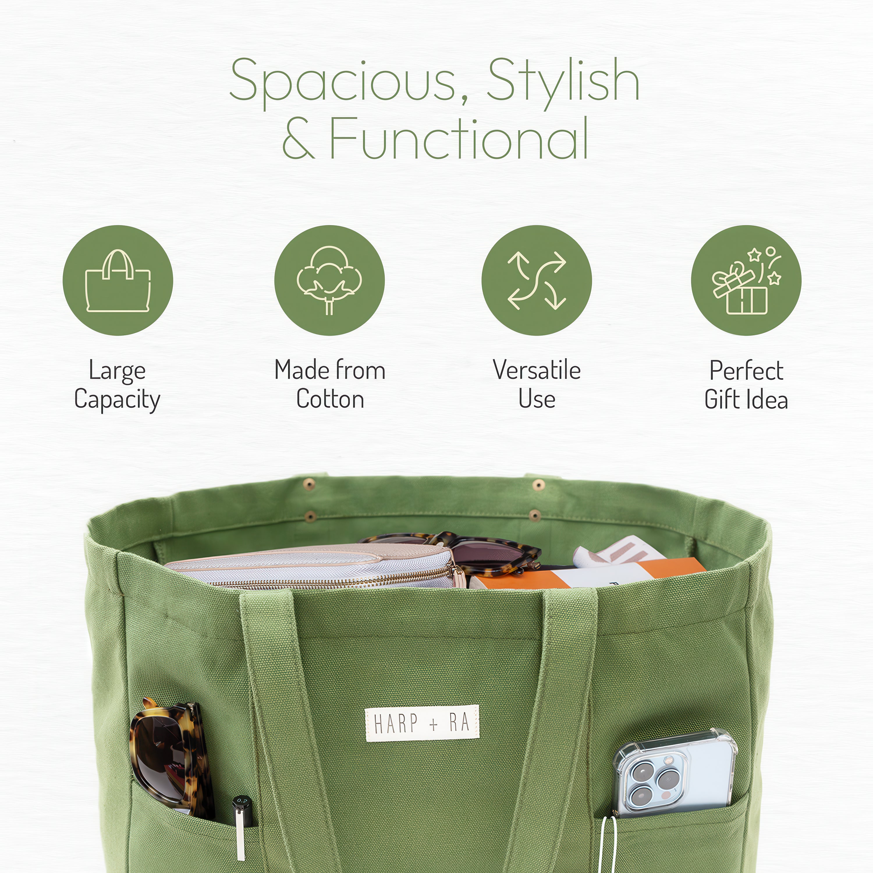 Forest Green Large Tote