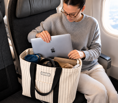 Traveller Tote In Black Stripe