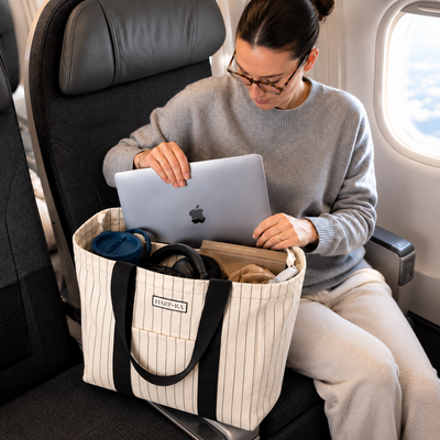 Traveller Tote In Black Stripe